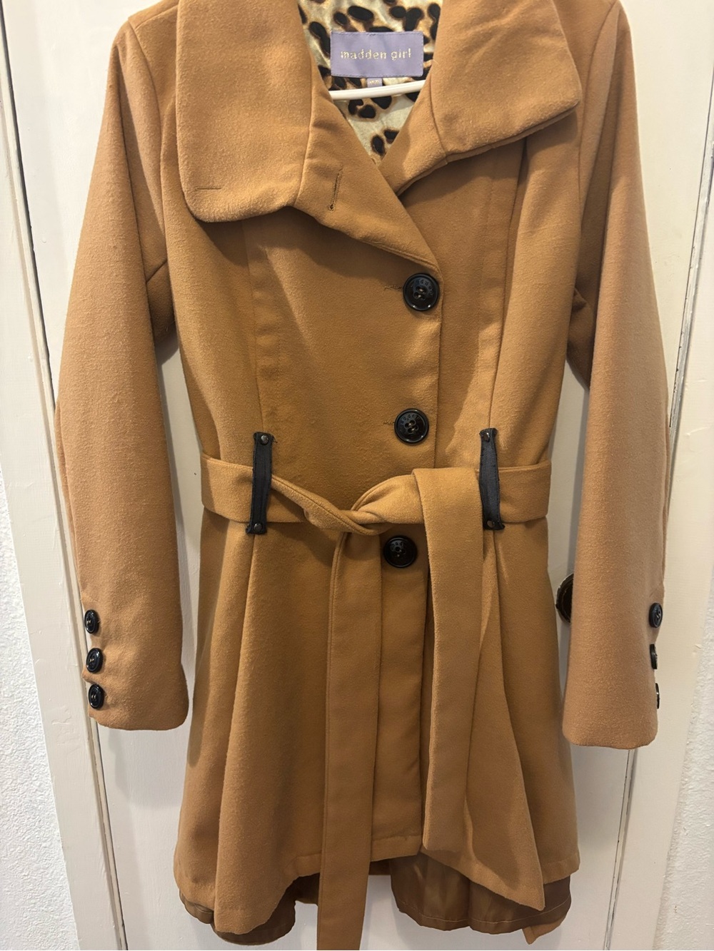 madden girl Camel Belted  Coat